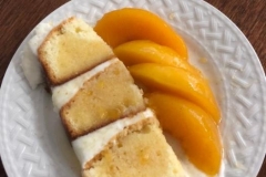 Bourbon Pouched Peaches served with our lemon pound cake