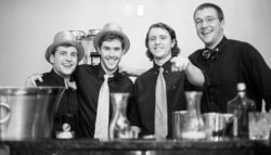 guys behind bars at wedding