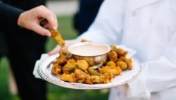 fried okra and special dipping sauce