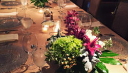 linens and flower centerpiece