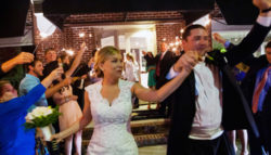 sparklers at wedding