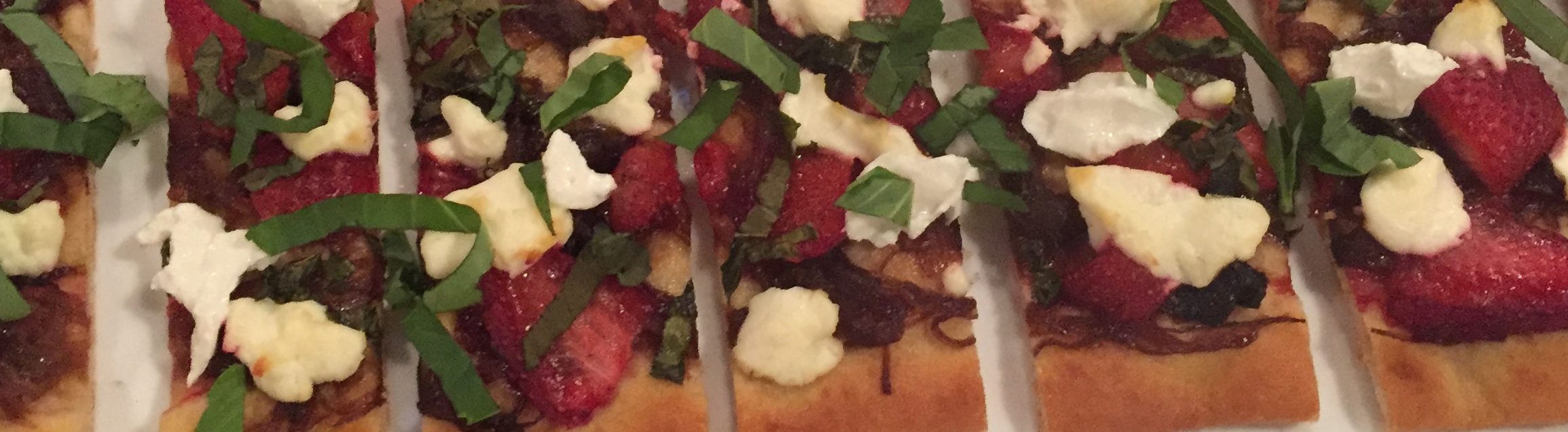 Strawberry, Goat Cheese, and Maple Balsamic Onion Flatbread