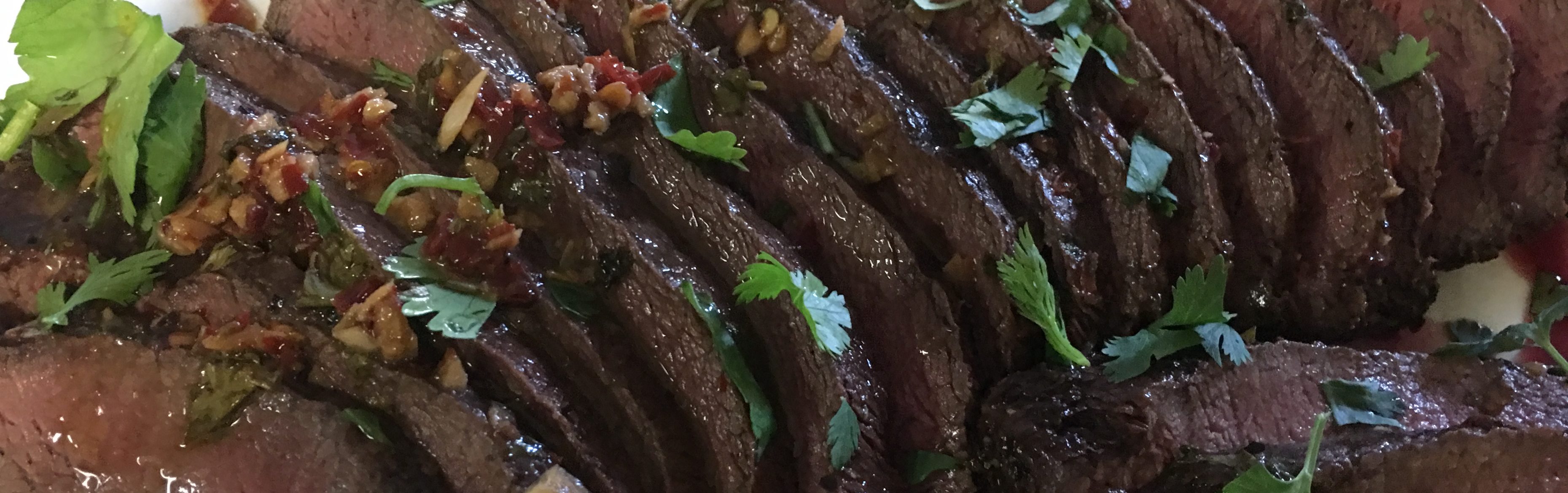 Marinated Flat Iron with Garlic and Cilantro