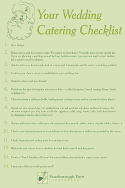 Wedding Catering Checklist on green background with Santa illustration