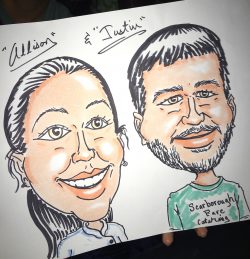 Caricaturist at wedding