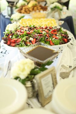 buffet with summer salad