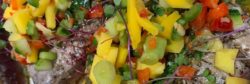 Seared tuna with delicious mango salsa
