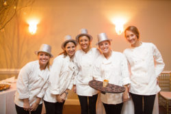 catering crew smiling for camera
