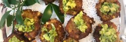 Fresh Corn Cakes with Avocado Salsa