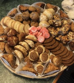 plate full of christmas cookies